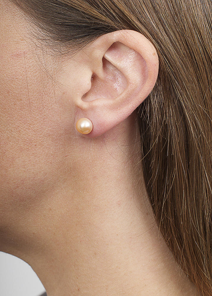 Pink Freshwater Pearl Stud Earrings				