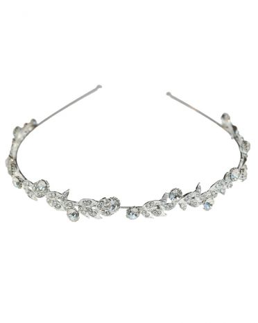 Silver Crystal Floral Hairband