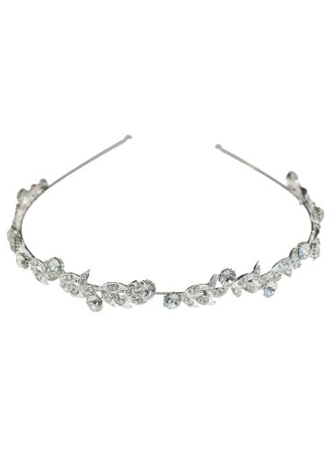 Silver Crystal Floral Hairband