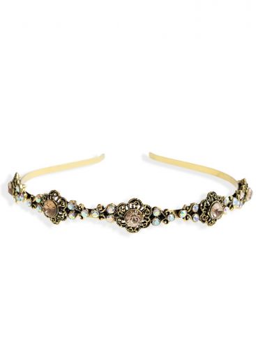 Gold Vintage Crystal Pansy Hairband