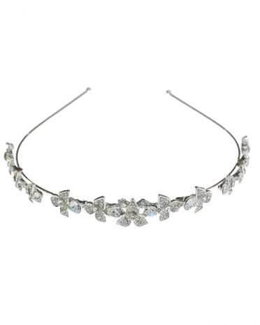 Silver Crystal Rose Hairband
