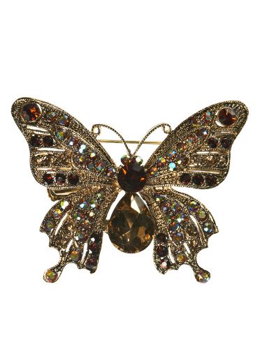 Gold Crystal Butterfly Hairclip 