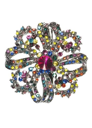 Rainbow Swirl Crystal Brooch and Hair Clip