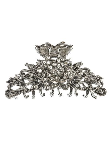 Silver Elegant Rose Jaw Clip