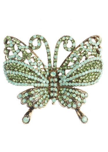Forest Green Crystal Butterfly Hairclip & Brooch