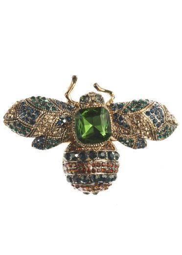 Green Gem Bug Crystal Hairclip & Brooch