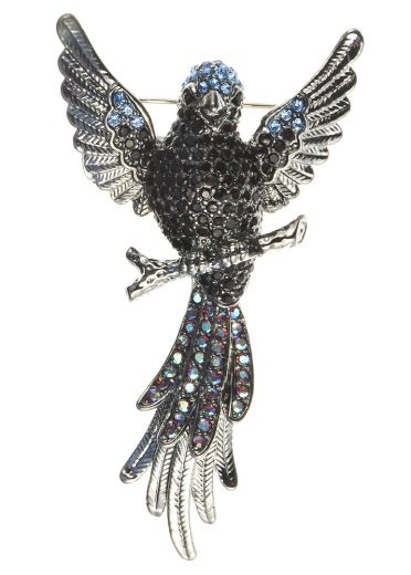 Blue Phoenix Crystal Hairclip & Brooch