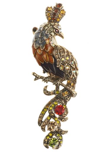 Exquisite Peacock Crystal Hairclip & Brooch