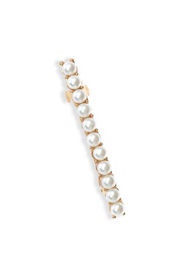 Gold Pearl Line Barrette