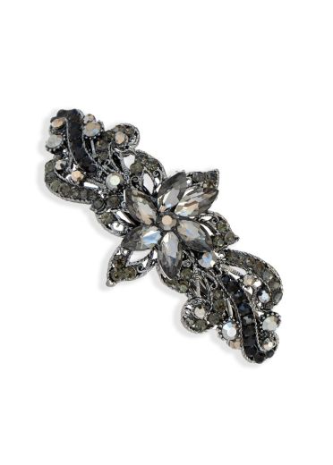 Pewter Lily Crystal Barrette