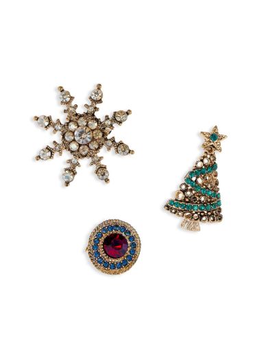 Trio of Christmas Brooches