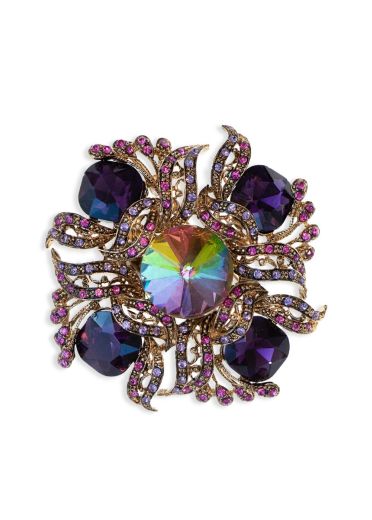 Ornate Lilac Crystal Hairclip & Brooch