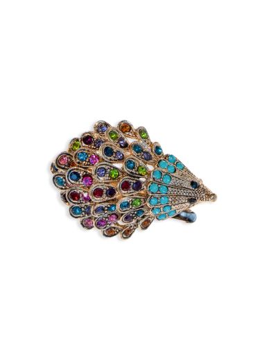 Electric Gold Crystal Hedgehog Hairclip & Brooch
