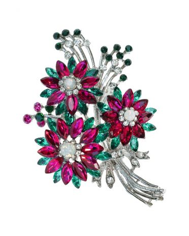 Ruby Crystal Bouquet Hairclip & Brooch