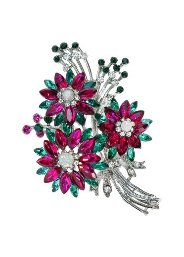 Ruby Crystal Bouquet Hairclip & Brooch