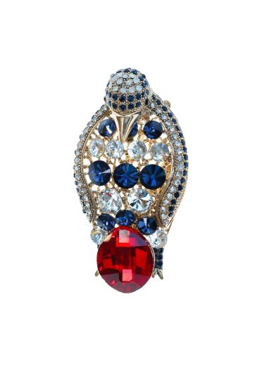 Ruby Crystal Penguin Hairclip & Brooch