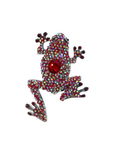 Rose Crystal Frog Hairclip & Brooch