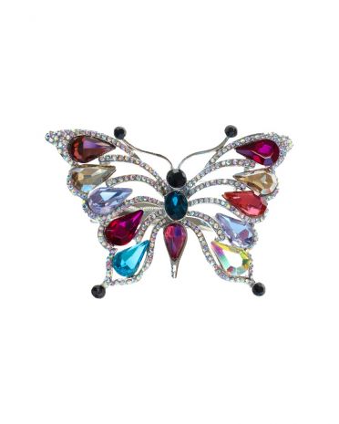 Plum Crystal Butterfly Hairclip & Brooch