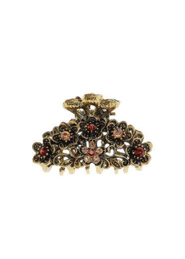 Gold Flower Crystal Jaw Clip