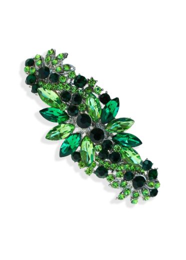 Emerald Crystal Spray Barrette