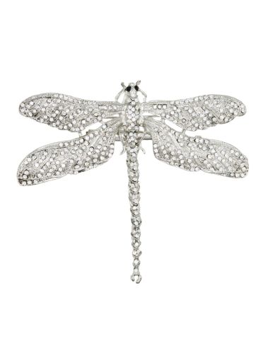 Exquisite Silver Crystal Dragonfly Hairclip & Brooch