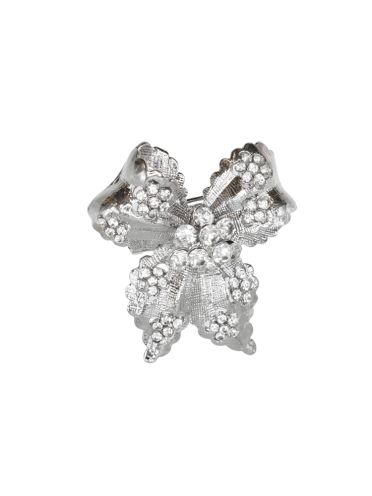 Petite Silver Crystal Bow Hairclip & Brooch