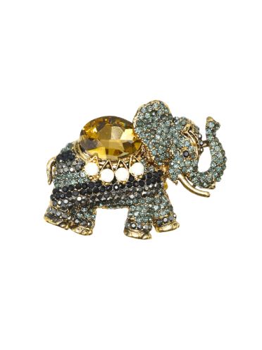 Exotic Crystal Elephant Hairclip & Brooch