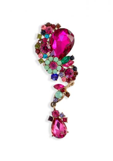 Exquisite Pink Sapphire & Opal Crystal Hairclip & Brooch
