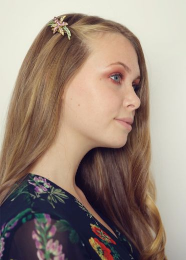 Pastel Crystal Spray Hairclip & Brooch