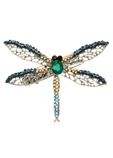 Aqua Dragonfly Hairclip & Brooch