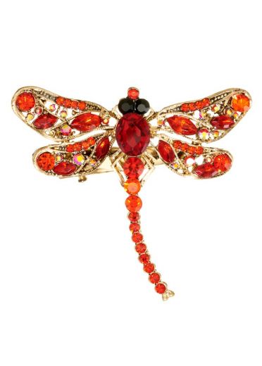 Ruby Dragonfly Hairclip & Brooch