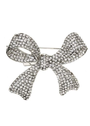 Crystal Bow Brooch