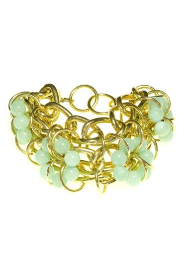 Baby Blue Gold Chain Cuff