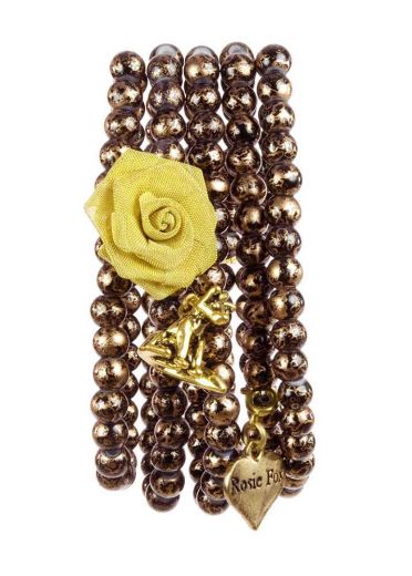 Bronze Jet Stretch Cuff Bracelet