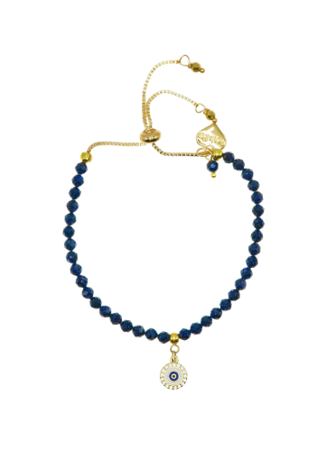 Navy Starstone Gemstone Protective Eye Adjustable Bracelet
