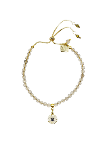 Ice Obsidian Gemstone Protective Eye Adjustable Bracelet