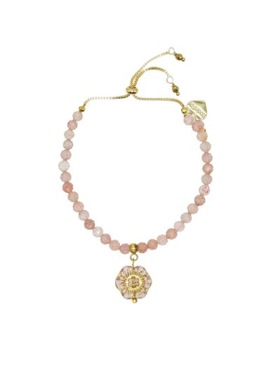 Heritage Rose Strawberry Quartz Gemstone Adjustable Bracelet