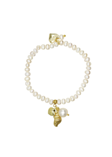 Gold Shells Freshwater Pearl Bracelet
