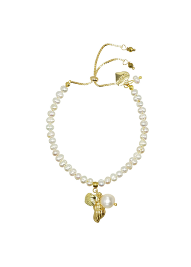 Freshwater Pearls Adjustable Shells Bracelet