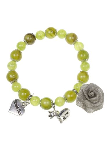 Olive Agate Single Bracelet