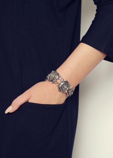 Crystal Rose Cuff Bracelet
