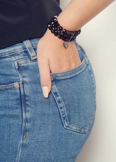 Black Onyx Gemstone Triple Cuff