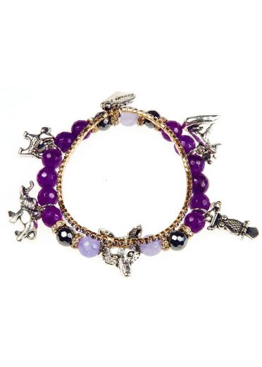 Berry Agate Charm Gemstone Bracelet