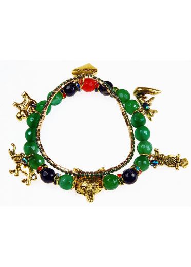 Emerald Agate Charm Gemstone Bracelet