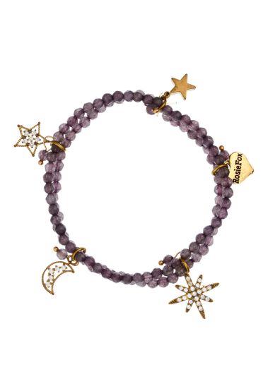 Dove Agate Star Charm Bracelet