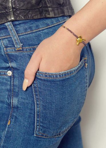 Dove Agate Fox Chain Bracelet