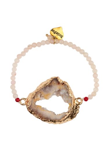 Ruby Rose Agate Crystal Bracelet