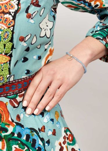 Sky Gemstone Heart Bracelet