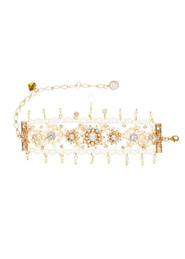 Gold Lace Freshwater Pearl Bracelet