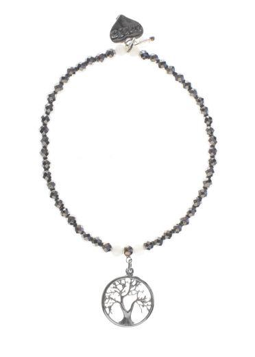 Silver Hematite Tree of Life Bracelet